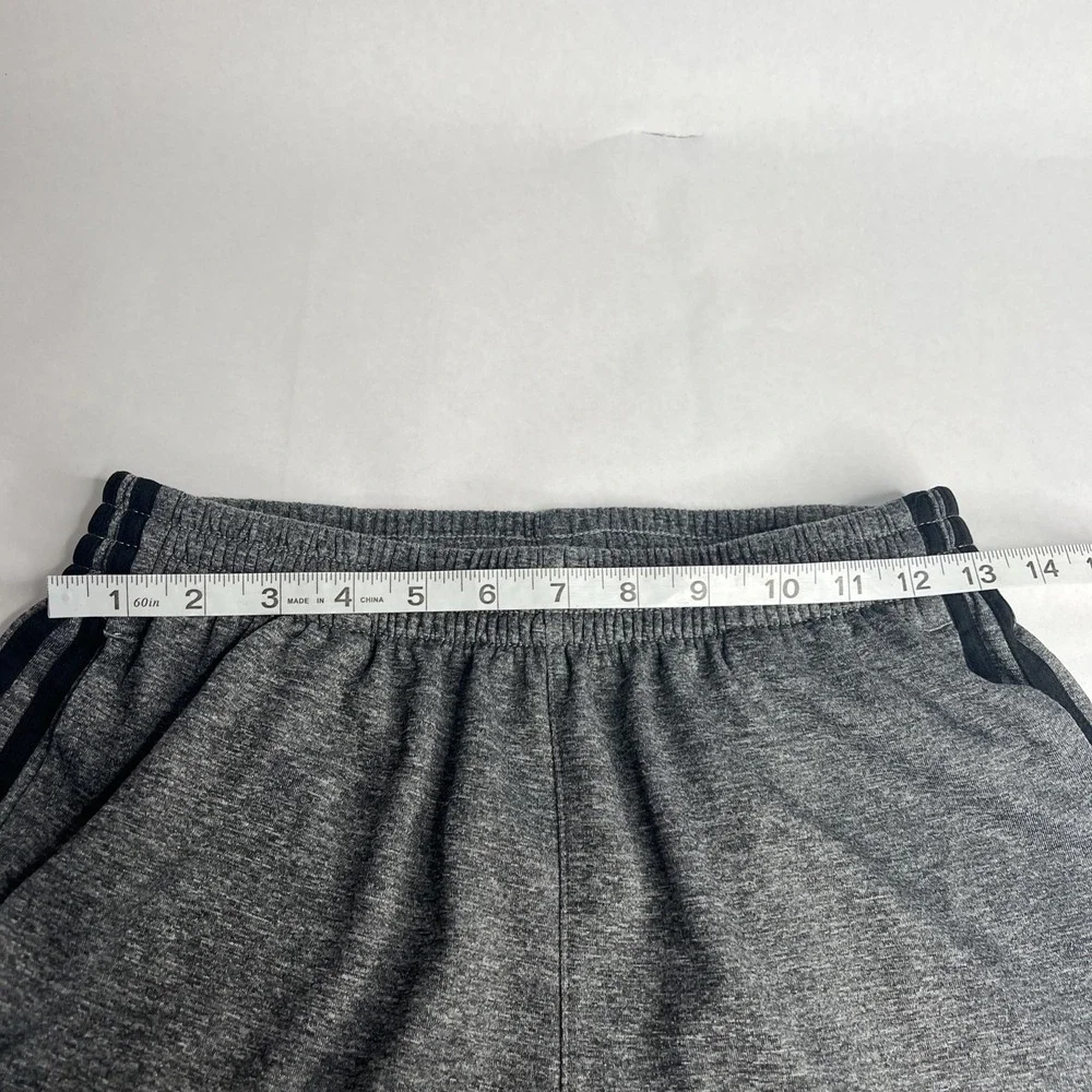 Adidas Youth Boys Athletic Shorts Size XL 18 Gray Heather Drawstring Pockets EUC